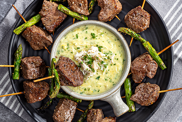 Air Fryer Steak Oscar Bites with Crab-Béarnaise Dip